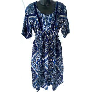 Style & Co Dress Size Small Blue Paisley Core Rayon Scoop Sequin Shift Women New